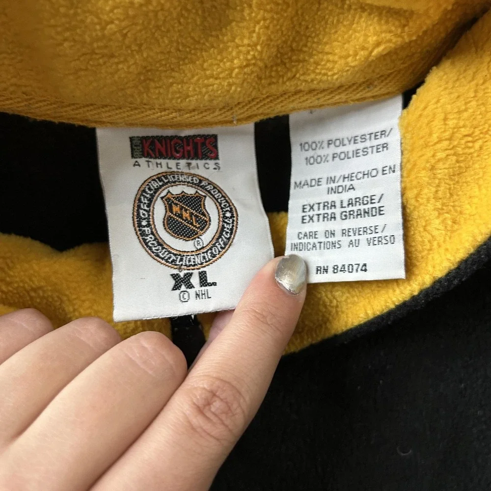 Vintage 90s Pittsburgh Penguins Jacket Mens XL Black NHL Hockey Athletics Fleece